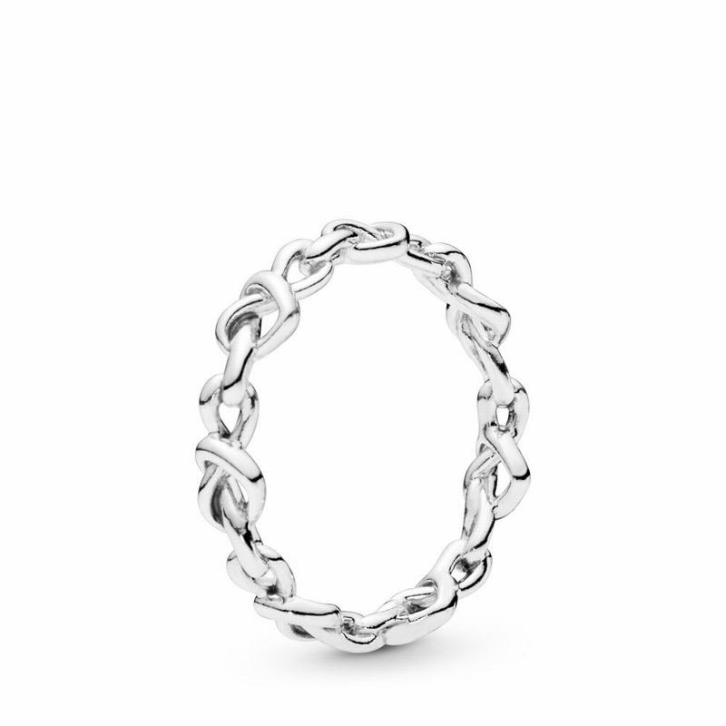 Pandora Knotted Hearts Band Stackable Ring Ireland - Sterling Silver - 784625AZV